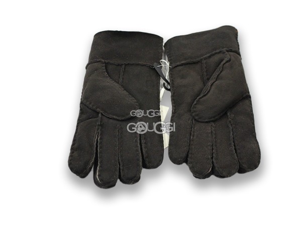 Меховые перчатки мужские Suede Black 