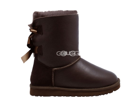 Bailey Bow Metallic Chocolate