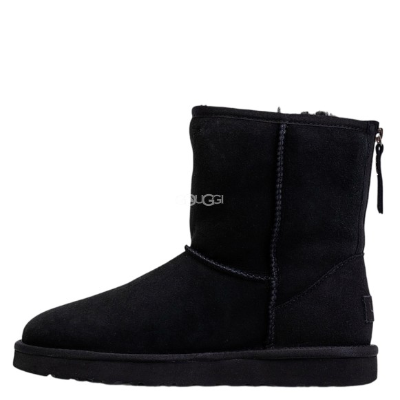 Ugg Classic Short Zip II Black (без камней)