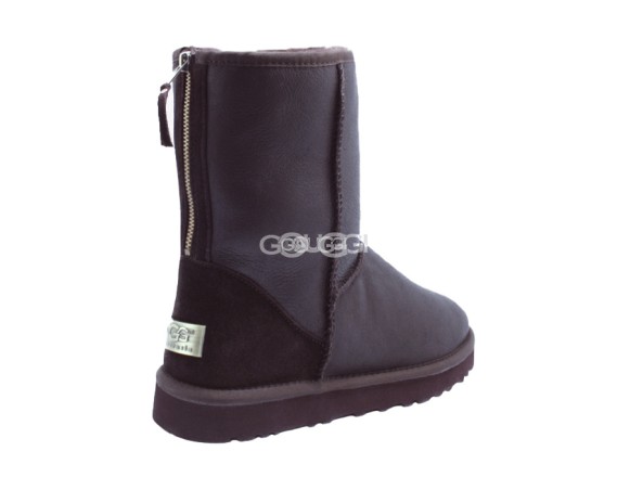 Classic Short ZIP Metallic Chocolate