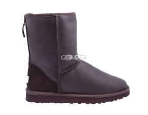 Classic Short ZIP Metallic Chocolate