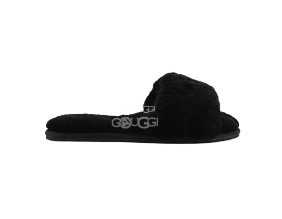 Fluff Slide Slippers Black